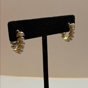 Elegant Mini Gold and Faux Pearl Earrings